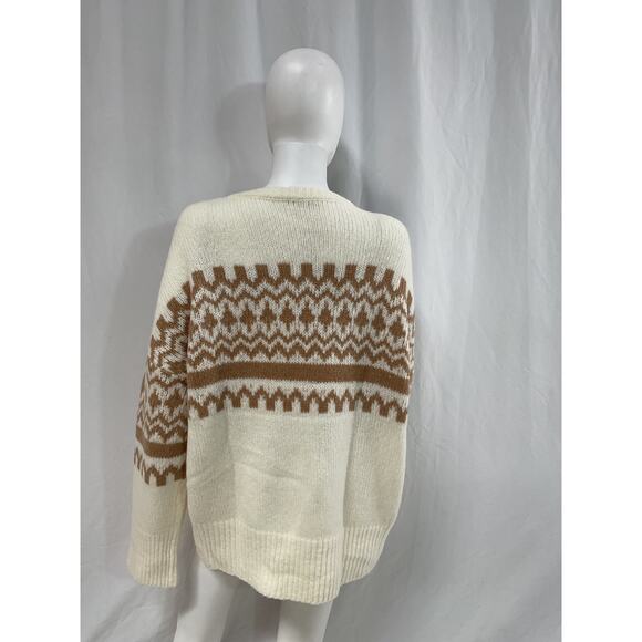 Favorite Daughter 'The Winter William' White Merino Wool Blend Long Sleeve V - Picture 3 of 5